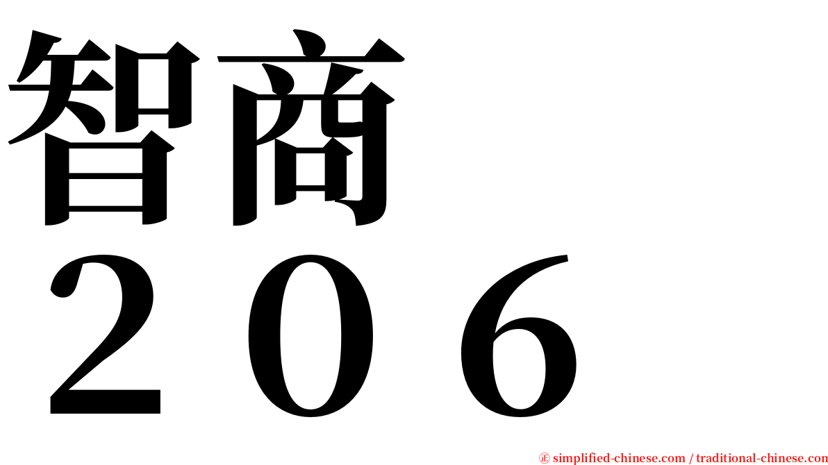 智商　　２０６ serif font